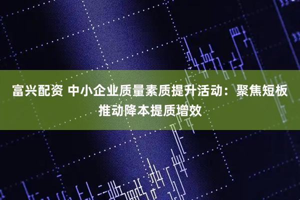 富兴配资 中小企业质量素质提升活动：聚焦短板推动降本提质增效