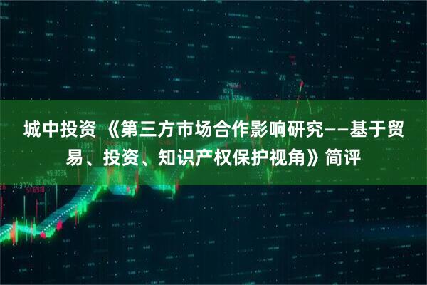 城中投资 《第三方市场合作影响研究——基于贸易、投资、知识产权保护视角》简评